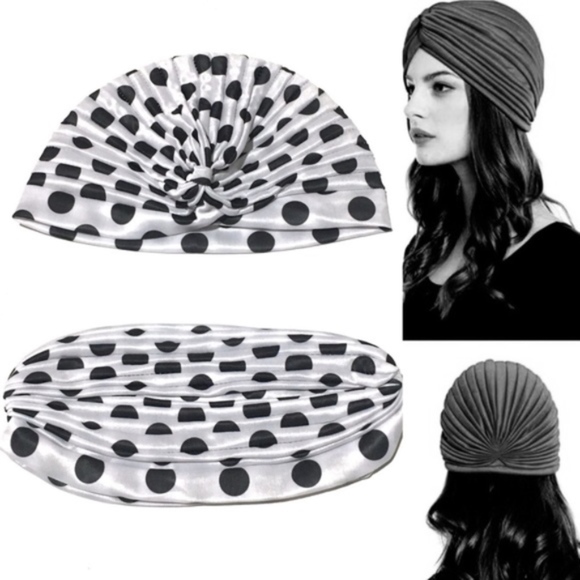 Poshmark @thegreycat Accessories - Fashion polka dot pin-up boho chic gypsy wrap hat
